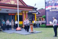 Kapolres Blitar, sedang melaksanakan Apel Pasukan Operasi Patuh Semeru 2025 Polres Blitar Kota (doc/15-07-25)