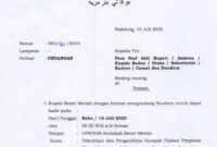 Caption : Surat undangan Bupati Bener Meriah kepada Pejabat di lingkungan Pemerintahan Bener Meriah untuk menghadiri pelantikan (16/07/25)