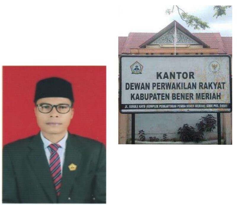 Caption : Safri Kahariddin Anggota DPRK dari partai Hanura juga ketua Komisi D dan gedung DPRK Bener Meriah (doc)
