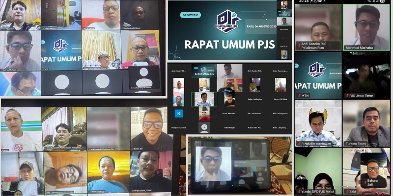 Caption: Suasana Rapat Umum PJS yang dilaksanakan secara online, Rabu (06/08/2025).