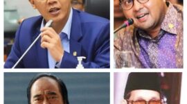 caption : 4 tokoh politik nasional asal Aceh menjadi pengurus inti partai : Sugiono (Sekjed Partai Gerindra dan Menlu, Teuku Riefky Harsa (Sekjen Partai Demokrat dan Mentri Ekonomi Kreatif), Surya Paloh (Ketum Partai Nasdem), Ismail Hasan Meutareum (Mantan ketua umum Partai PPP).