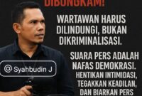Caption : Kebebasan Pers Tak Boleh Dibungkam! Pers Bukan Musuh Pemerintah, Tapi Mitra Pengawasan Publik,” Tegas Kaperwil 1kabar.com Aceh, Syahbudin Padang