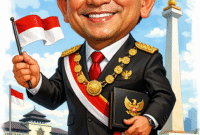 Caption : ilustrasi dengan karikatur seorang pemimpin yang berpenampilan rapi, bersih dan sempurna