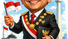 Caption : ilustrasi dengan karikatur seorang pemimpin yang berpenampilan rapi, bersih dan sempurna