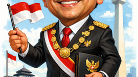 Caption : ilustrasi dengan karikatur seorang pemimpin yang berpenampilan rapi, bersih dan sempurna