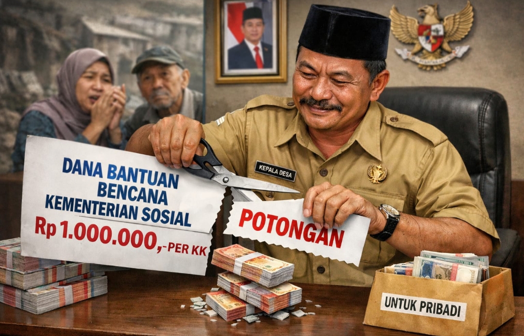 Ilustrasi pemotongan bantuan kementrian sosial oleh kepala desa 