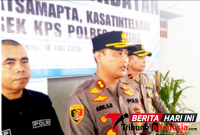 Kapolres Bitung, AKBP Arie Sulistyo Nugroho, S.I.K., M.H., Didamping wakapolres Kompol Daniel Korompis dan Kasi Humas Polres Bitung Abdul Natip Anggai (Ft. talia)
