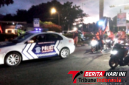 Mobil pengawalan Polres Bitung, usai Nobar. (Ft. Ist)