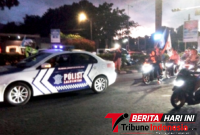 Mobil pengawalan Polres Bitung, usai Nobar. (Ft. Ist)
