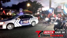 Mobil pengawalan Polres Bitung, usai Nobar. (Ft. Ist)