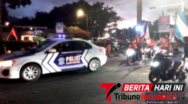 Mobil pengawalan Polres Bitung, usai Nobar. (Ft. Ist)