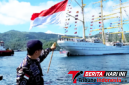 ‎Dansatrol Kodaeral VIII, Kolonel Laut (P) Marvill Marfel Frits E.D. saat melepas KRI Bima Suci di dermaga Satrol Bitung. (Ft.ist)