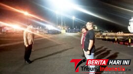 ‎Kapolsek (KPS) Bitung, IPTU Nicky Winerungan, S.I.P., M.H., Saat menggelar Apel Perdananya di Kawasan Pelabuhan Bitung. (Ft.ist)