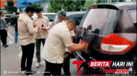 Tim gabungan saat melakukan tugas di parkiran Kantor Walikota Bitung. (Dok. Istimewa)