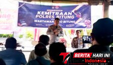 ‎Kapolres Bitung AKBP Arie Sulistyo Nugroho, S.H., S.I.K., M.H., didampingi Wakapolres Bitung, Kompol Daniel J.H. Korompis, S.E, pada saat memberikan penyampaian.  (Ft. talia)