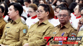 ‎Wali Kota Bitung, Hadir di kegiatan Pelantikan SriKandi jaga Desa, Periode 2026-2032. (Dok. Istimewa)