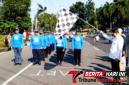 ‎Walikota Bitung, Hengky Honandar, S.E, Saat melepas Barisan pertama FKUB di garis Start. (Ft. talia)