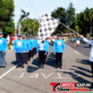 ‎Walikota Bitung, Hengky Honandar, S.E, Saat melepas Barisan pertama FKUB di garis Start. (Ft. talia)