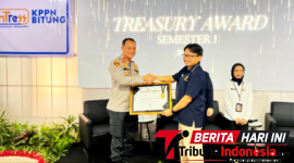 ‎Kapolres Bitung AKBP Arie Sulistyo Nugroho, S.H., S.I.K., M.H. saat menerima 
‎Penghargaan Treasury Award KPPN. (Dok. Istimewa)
‎