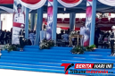 ‎Momen Saat Laporan Komandan Upacara, AKP Dwi Dea Anggraini, S.Tr.K., S.I.K., M.H., Kepada Inspektur Upacara, Walikota Bitung, Hengky Honandar S.E., (Ft. talia)