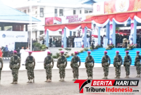 ‎Paskibraka Bitung, saat Upacara penurunan Bendera Merah Putih yang di pimpin Wawali Randito Maringka, S.Sos. (Ft. talia)
‎