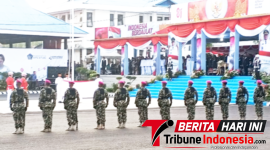 ‎Paskibraka Bitung, saat Upacara penurunan Bendera Merah Putih yang di pimpin Wawali Randito Maringka, S.Sos. (Ft. talia)
‎