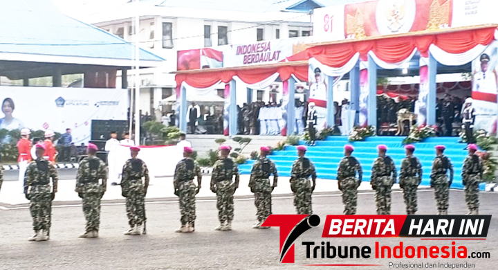 ‎Paskibraka Bitung, saat Upacara penurunan Bendera Merah Putih yang di pimpin Wawali Randito Maringka, S.Sos. (Ft. talia)
‎