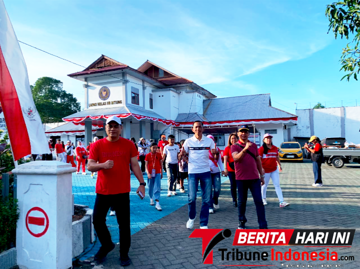 Kalapas Kelas IIB Bitung, Heddry Yadi, A.Md.IP., S.H. bersama jajaran meriahkan HUT RI ke-81. (Dok. Istimewa)
‎