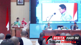 ‎Wlikota Bitung, Hengky Honandar, S.E, memberikan penyampaian di Acara Pelatihan Dasar Bagi Calon Pegawai Negeri Sipil (CPNS) Kota Bitung Tahun 2026. (Dok. Ist)
‎