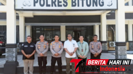 ‎Foto bersam Kapolres Bitung AKBP Arie Sulistyo Nugroho, S.H., S.I.K., M.H., dengan Tim Pertamina. (Dok. Istimewa)
‎