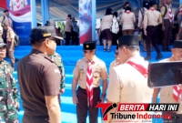 Dansatrol Kodaeral VIII, Kolonel Laut (P) Marvill Marfel Frits E.D., S.E., M.Tr.Hanla., CHRMP. Usai Apel Besar Pramuka bersama jajaran Forkopimda Bitung. (Ft. talia)