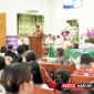 Walikota Bitung Hengky Honandar, S.E, memberikan penyampaian pada prosesi ibadah serah terima jabatan yang berlangsung di Gereja GMIM Sion Madidir, (Dok. Iatimewa)