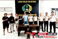 ‎Kepala Satuan Keamanan Lapas Kelas IIB Bitung, Rolando F.V. Buntuang, bersama Petugas Lapas beserta APH. (Dok. Istimewa)