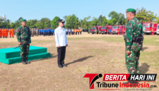 ‎Walikota Bitung Hengky Honandar, S.E, bertindak selaku Inspektur Upacara di Apel Gelar Pasukan Penanganan Kebakaran Hutan dan Lahan. (Dok. Istimewa)