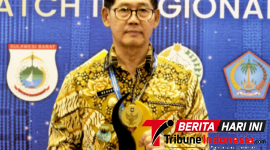 Walikota Bitung Hengky Honandar, S.E, Saat menerima Penghargaan Terbaik III dalam program Apresiasi Pemerintah Daerah Berprestasi 2026 Batch II. di Makassar (Dok. Istimewa)