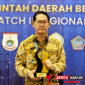 Walikota Bitung Hengky Honandar, S.E, Saat menerima Penghargaan Terbaik III dalam program Apresiasi Pemerintah Daerah Berprestasi 2026 Batch II. di Makassar (Dok. Istimewa)