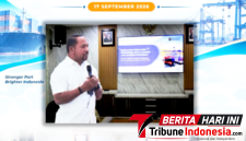 GM Pelindo, James David Hukom saat memimpin kegiatan sosialisasi terkait peralihan penerbitan Nota Layanan Jasa Barang Petikemas. (Dok. Istimewa)