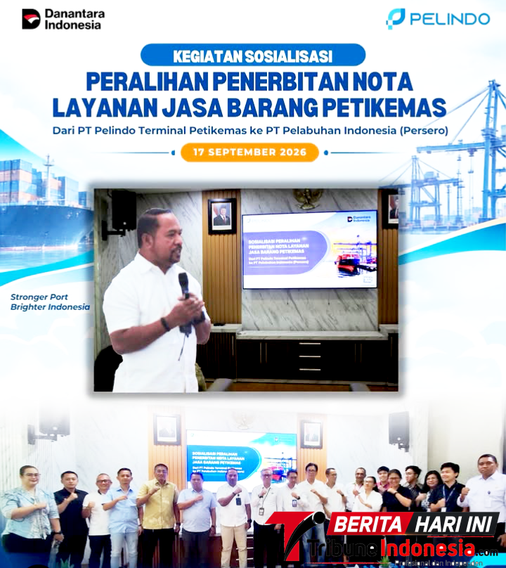 GM Pelindo, James David Hukom saat memimpin kegiatan sosialisasi terkait peralihan penerbitan Nota Layanan Jasa Barang Petikemas. (Dok. Istimewa)