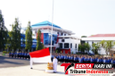 Pelaksanaan upacara bendera Merah Putih di Lapangan Upacara Pemkot Bitung dalam Memperingati HUT Ke-62 Prov. Sulut. (Dok. Istimewa) 
