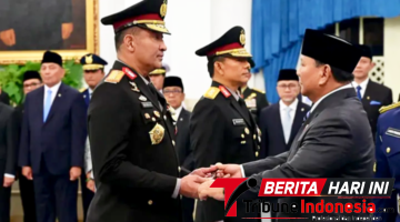 Presiden RI Prabowo Subianto saat melantik Komisaris Jenderal Polisi Suyudi Ario Seto sebagai Kepala Kepolisian Negara Republik Indonesia (Kapolri) dan Komisaris Jenderal Polisi Wahyu Hadiningrat sebagai Wakil Kepala Kepolisian Negara Republik Indonesia (Wakapolri) di Istana Negara, Jakarta. (Ft. Dok. Istimewa)