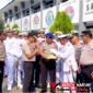 Waka Polres Bitung, Kompol Bartholomeus Junov Dambea, S.H, Saat di sambut Dankal  Tedung Selar VIII -26, Di Markas Satrol Kodaeral VIII Bitung. (ft. Dok. Istimewa)