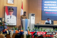Wali Kota Bitung, Hengky Honandar, S.E, saat membuka Kegiatan Asistensi Relawan Anti Narkoba dalam rangka KIE Sumber daya Pembangunan Desa di kota Bitung. (ft. talia)