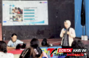 Camat Maesa Fatmawaty Soleman, SSTP saat memberikan edukasi pada kegiatan  Intervensi Pelaksanaan Fasilitasi Advokasi Bidang Pencegahan Kepada Keluarga,  yang di gelar Badan Narkotika Nasional Kota Bitung di Aula Kantor Lurah Kakenturan Satu. (ft. Kec. Maesa Bitung)